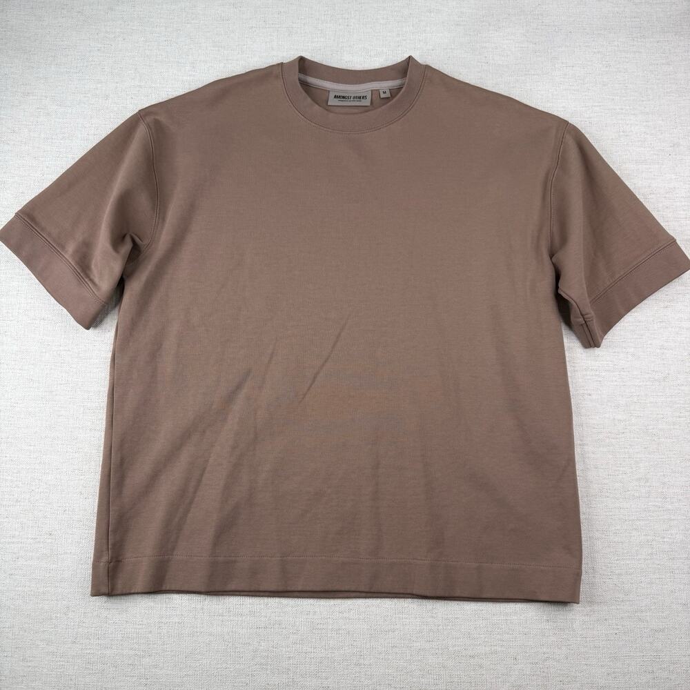 Amongst Others Shirt Mens M Brown Crew Neck Relaxed Tee Boxy Fit Heavyweight